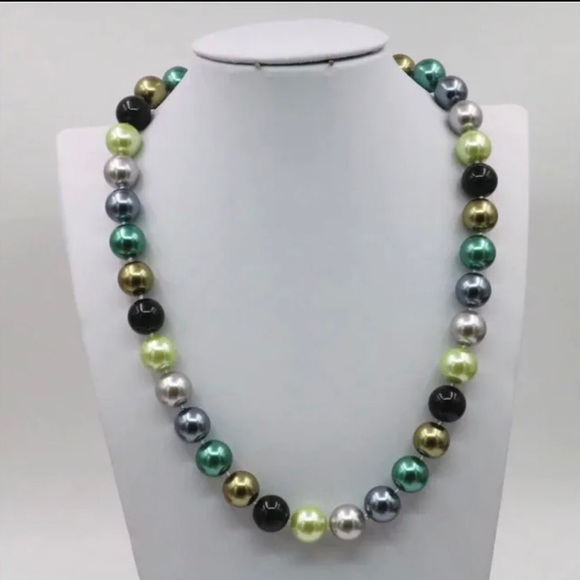 12mm Natural Multicolor Seashell Round Beads Necklace Chain Bracelet Set Girls - Picture 9 of 16